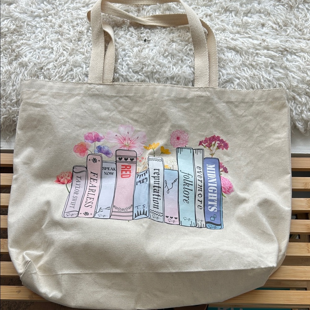 Taylor Swift Eras Album Tote Bag with Book Design
